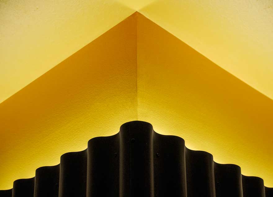 Yellow and metal shett for Caterpillar's industrial design