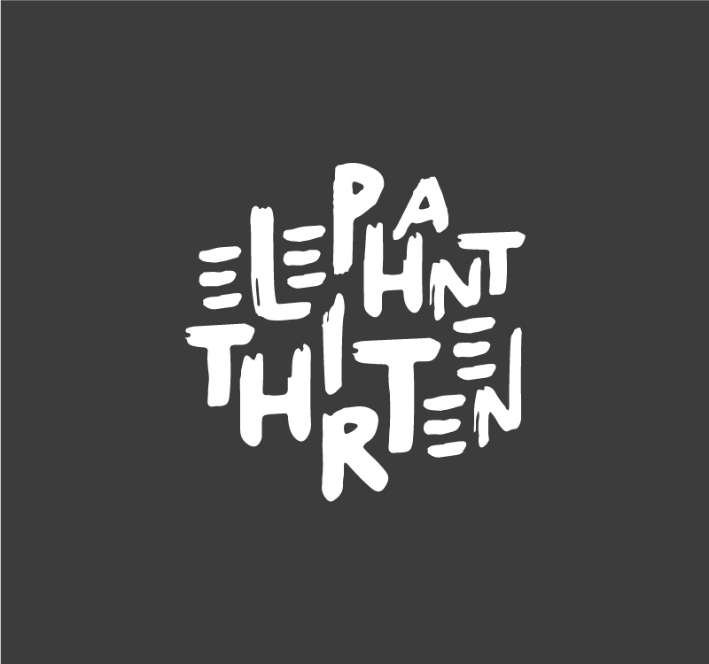 diseño de logotipo tipográfico de Elephant Thirteen