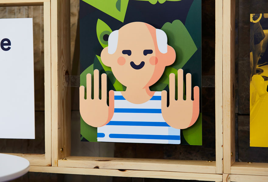 Picasso versión icono ilustrado del stand de Sabertech